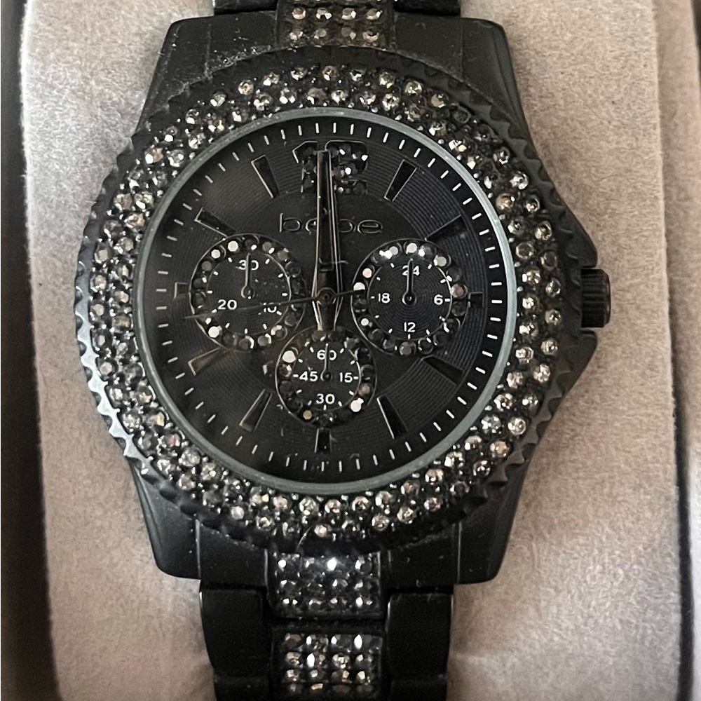 Black bling Bebe Ladies Wrist Watch